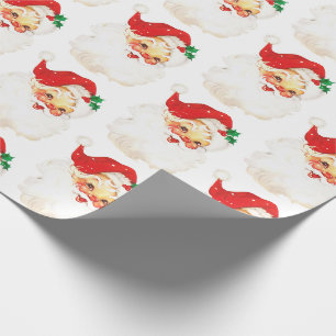 Vintage Retro fröhlicher alter Weihnachtsmann Xmas Geschenkpapier