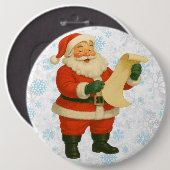 Vintage/retro fröhlicher Weihnachtsmann Button (Vorne & Hinten)