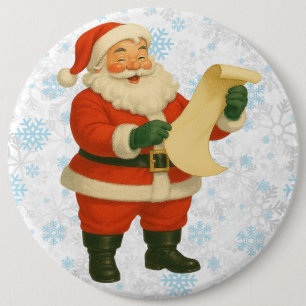 Vintage/retro fröhlicher Weihnachtsmann Button