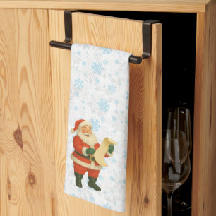 Vintage/retro fröhlicher Weihnachtsmann Geschirrtuch