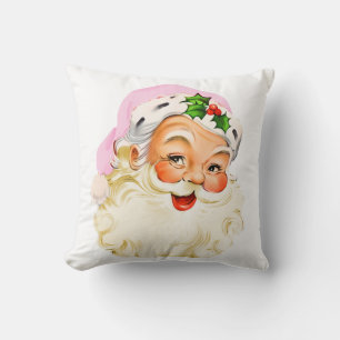 Vintage Retro fröhlicher Weihnachtsmann Weihnachte Kissen