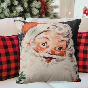 Vintage Retro fröhlicher Weihnachtsmann Weihnachte Kissen