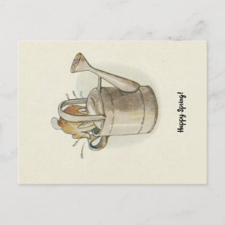 Vintage Retro Fröhliches Frühlings-Osterhase Kanin Postkarte