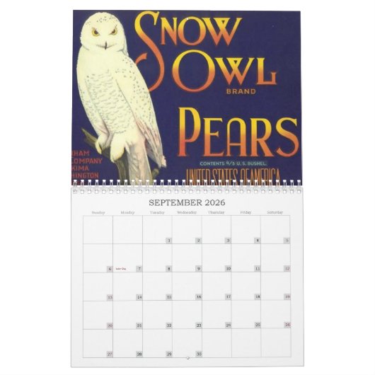 Vintage Retro Fruit Vegetables Crate Label Ads   Kalender (Sep 2026)