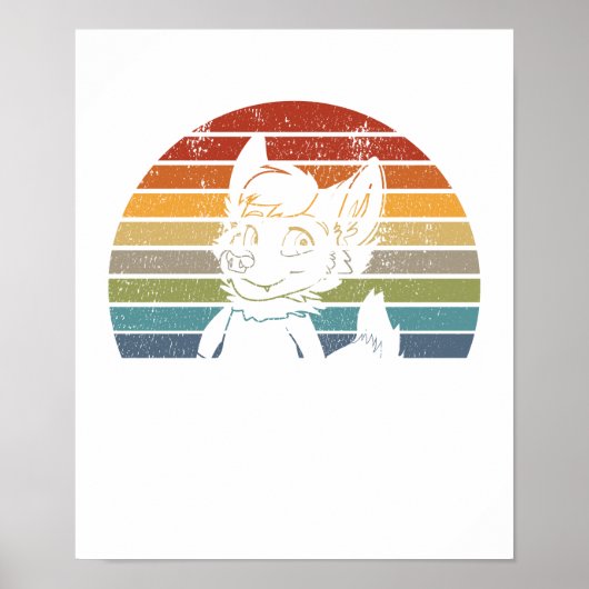 Vintage Retro Furry Fibes Fandom Fursuiter Gift Poster (Vorne)