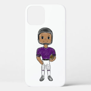 vintage retro Fußballspieler lila schwarz einfach Case-Mate iPhone Hülle
