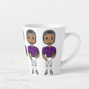 vintage retro Fußballspieler lila schwarz einfach Milchtasse
