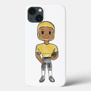 vintage retro Fußballspieler schwarz gelb einfach Case-Mate iPhone Hülle