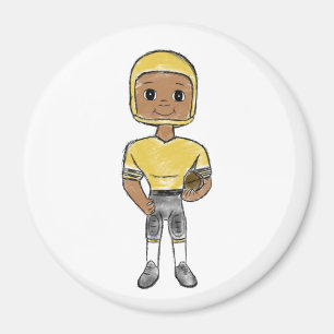 vintage retro Fußballspieler schwarz gelb einfach Magnet