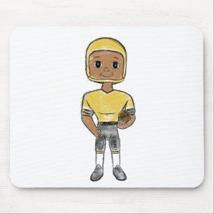 vintage retro Fußballspieler schwarz gelb einfach Mousepad