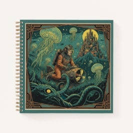 Vintage Retro-Futuristic Abyssal Explorer Journal Notizblock