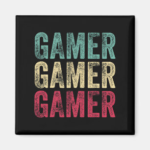 Vintage Retro Gamer Video Game Player Boys Teens m Magnet