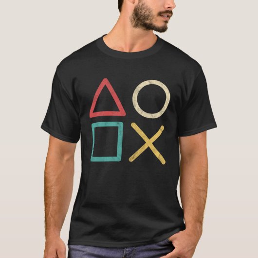 Vintage Retro-Gaming-Konsolen-Controller-Aktion T-Shirt (Vorderseite)