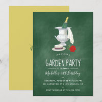 Vintage Retro Garden Party, grüne Kachel