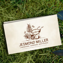 Vintage Retro-Gartendienstleistungen Visitenkarte