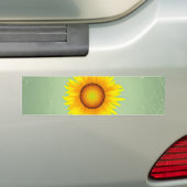 Vintage Retro-Gelbe Sonnenblume / Minzgrün Autoaufkleber (Auf Auto)