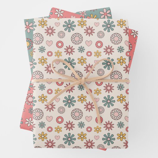 Vintage Retro Geschenkpapier Set (Beispiel)