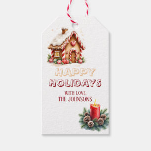 Vintage Retro Gingerbrei Holiday-Geschenkmarke Geschenkanhänger