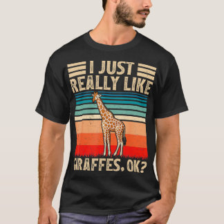 Vintage Retro Giraffe Lover I einfach nur wie Gir T-Shirt