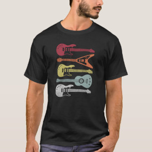 Vintage Retro-Gitarren-T - Shirt