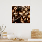 Vintage Retro-Glamour-Jazz Poster (Küche)