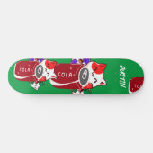 Vintage Retro glückliche drei Katzen mit Cola Skateboard (Horizontal)