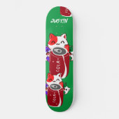 Vintage Retro glückliche drei Katzen mit Cola Skateboard (Vorderseite)