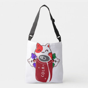 vintage retro glückliche drei Katzen mit Cola Tragetaschen Mit Langen Trägern