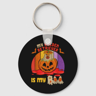 Vintage Retro Golden Retriever Ist Boo Halloween Schlüsselanhänger
