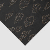 Vintage Retro-goldstilisierte Wolken auf schwarz Seidenpapier (Ausschnitt)