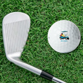 Vintage Retro Golf Cart Cute Blue Monogrammed Golfhandtuch