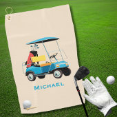 Vintage Retro Golf Cart Cute Blue Monogrammed Headcover