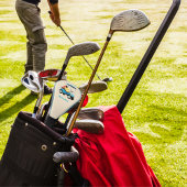 Vintage Retro Golf Cart Cute Blue Monogrammed Headcover