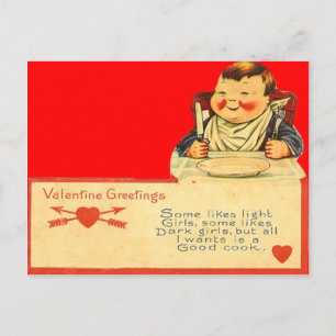 Vintage Retro Good Cook Valentine Card Feiertagspostkarte