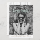 Vintage Retro-Graduierungspartei | FOTO Einladung (Vorne/Hinten)