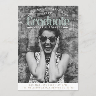 Vintage Retro-Graduierungspartei FOTO Einladung