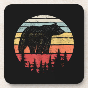 Vintage Retro Grizzlybär Getränkeuntersetzer