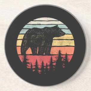 Vintage Retro Grizzlybär Getränkeuntersetzer