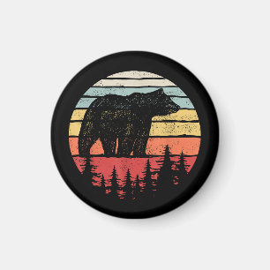 Vintage Retro Grizzlybär Magnet