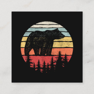 Vintage Retro Grizzlybär Quadratische Visitenkarte