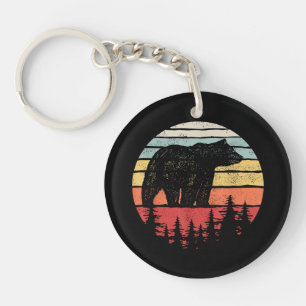Vintage Retro Grizzlybär Schlüsselanhänger