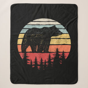 Vintage Retro Grizzlybär Sherpadecke
