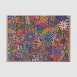 Vintage Retro Groovy 60er Geburtstagsparty Seidenpapier