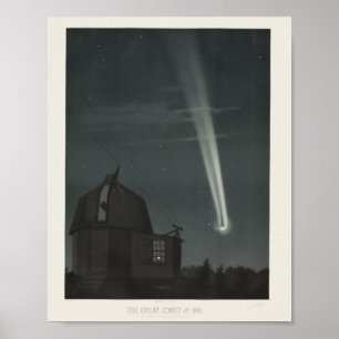 Vintage Retro Großer Komet Astronomie Poster