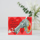 Vintage Retro Gun Valentine Card Feiertagspostkarte (Stehend Vorderseite)
