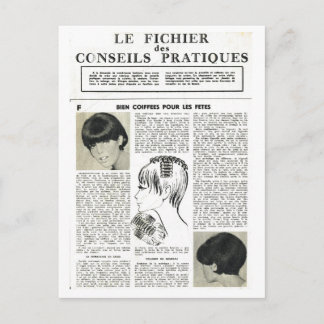 Vintage, retro Haararten während der Ferienzeit Feiertagspostkarte