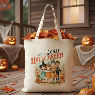 Vintage Retro haben ein Jolen Halloween Tragetasche