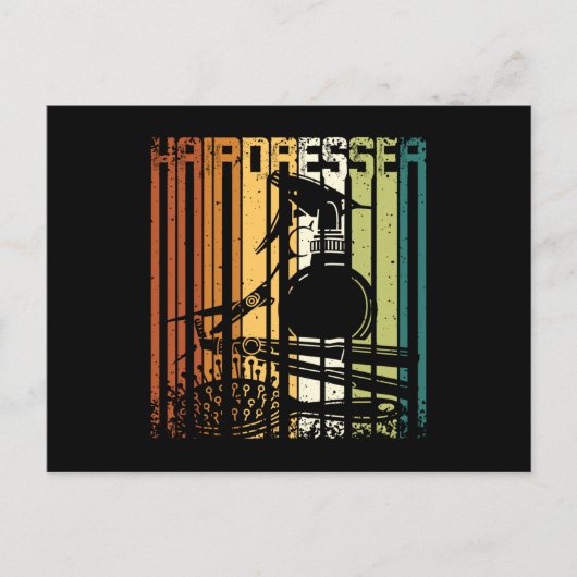 Vintage Retro Hairdresser Postkarte (Vorderseite)
