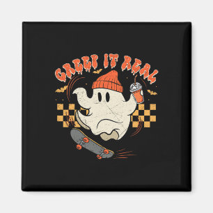 Vintage Retro Halloween Creep It Real Geist Boy Fa Magnet