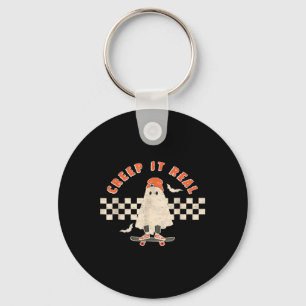 Vintage Retro Halloween Gruseliger Geist Junge Fa Schlüsselanhänger